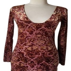 Multicolor Burn Out Floral Velvet Stretch Bodycon